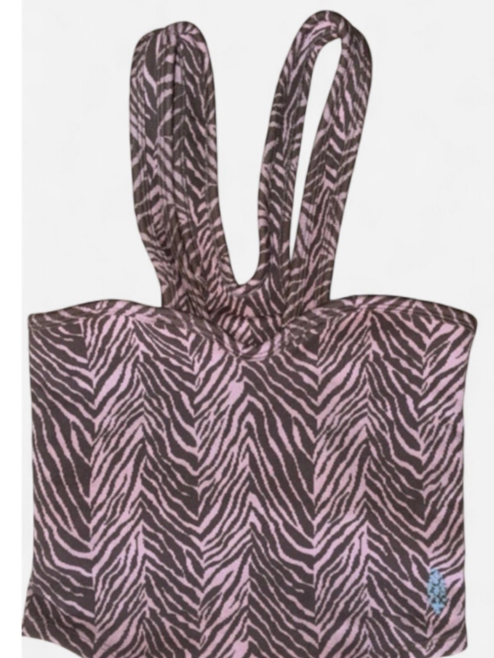 Free People Pink and Brown Zebra-Print Top